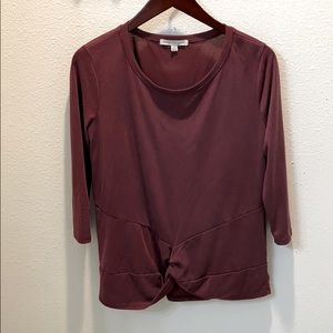 Purple elbow length top